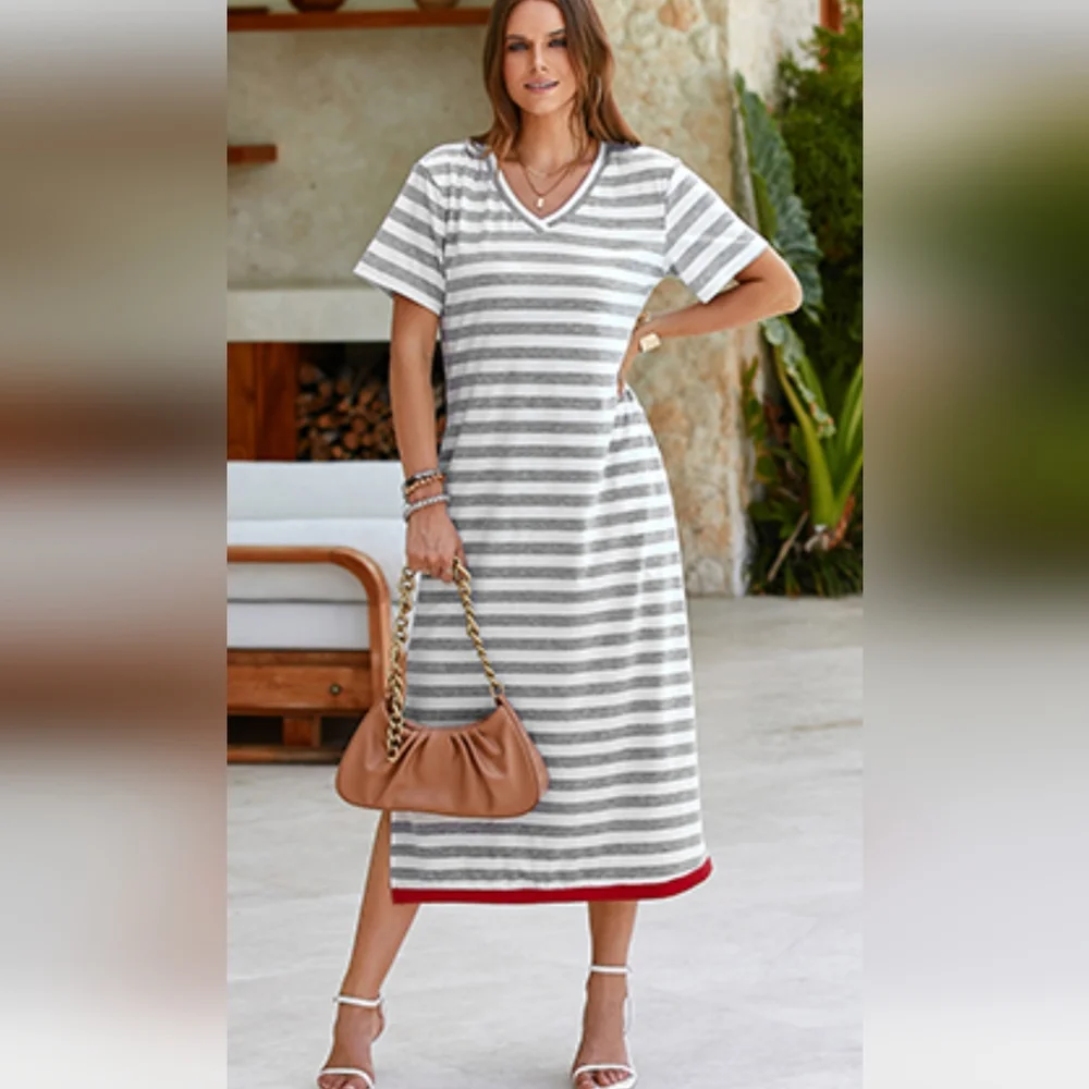 Dokotoo Short Sleeve Midi T Shirt Dress Size Small